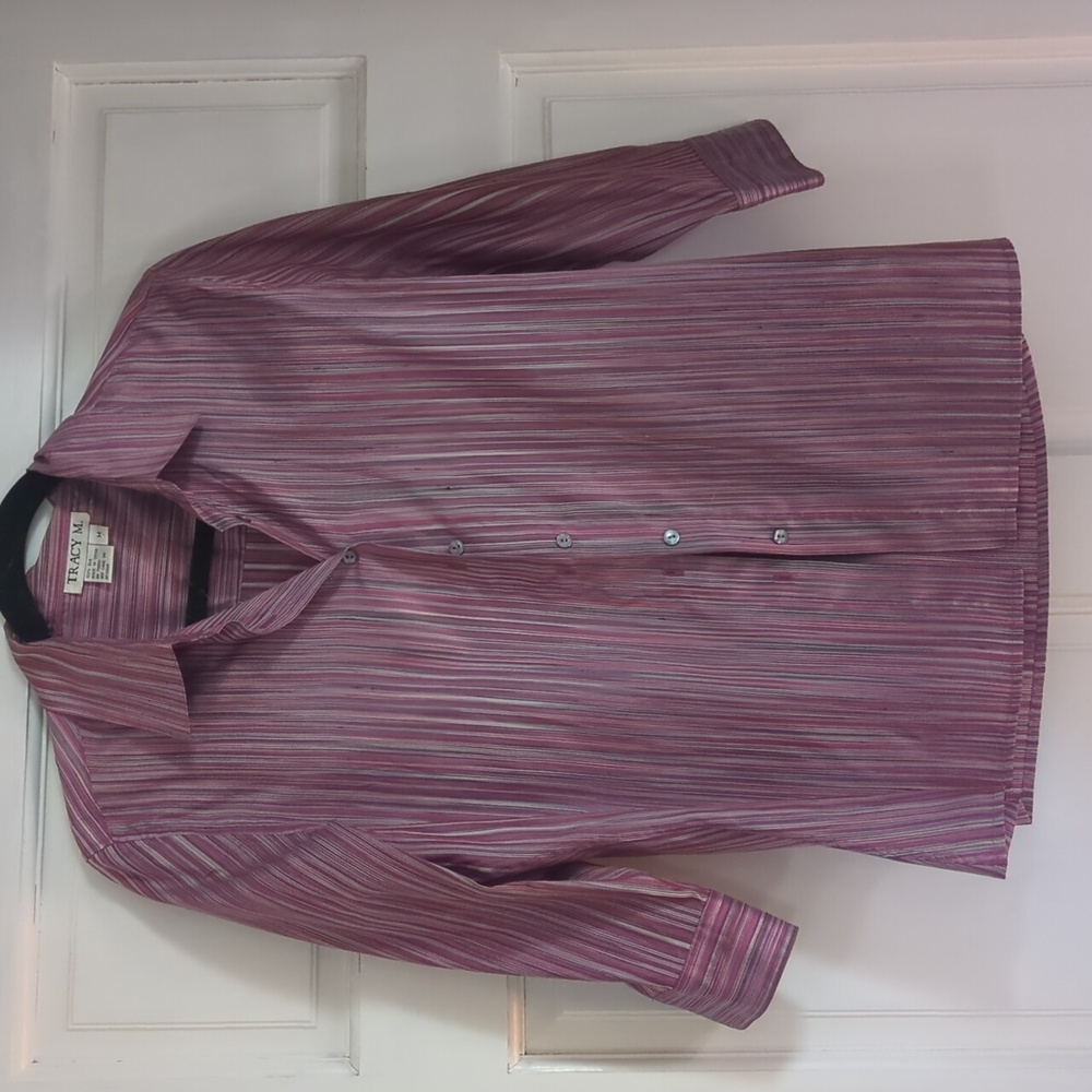 Tracey M 100% Silk 3/4 sleeve blouse size medium
